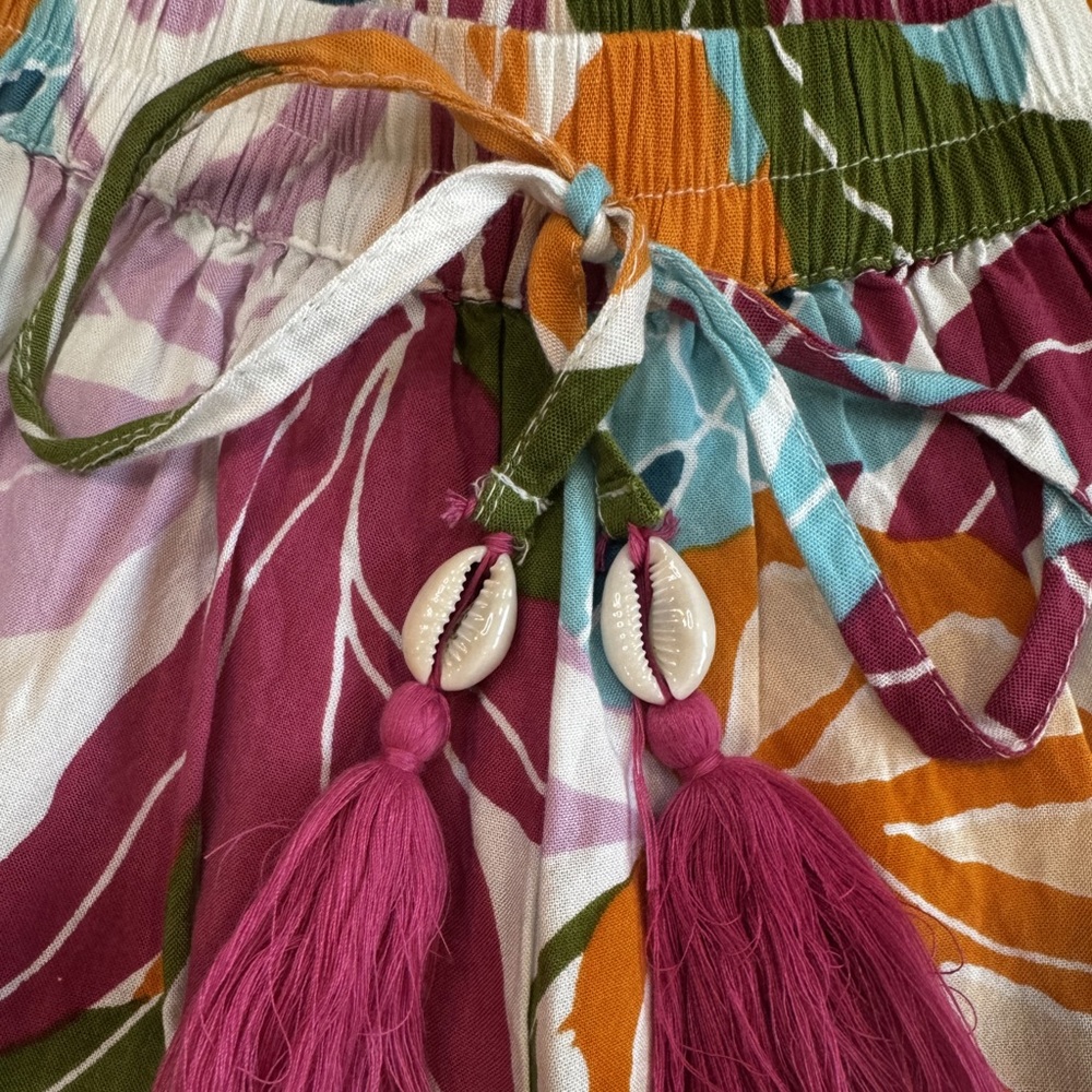 Wide Leg Tropical Print Palazzo Pants - Multicolor - Picture 3 of 8